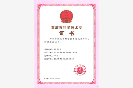 重慶市科技進(jìn)步一等獎(jiǎng)